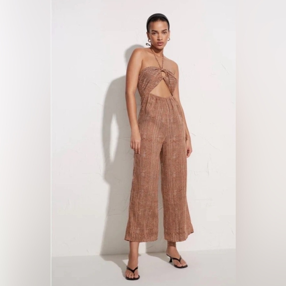 Anthropologie Faithfull The Brand Malaika Linen Jumpsuit $329 SIZE 8